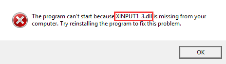 Xinput1_3.dll windows 10